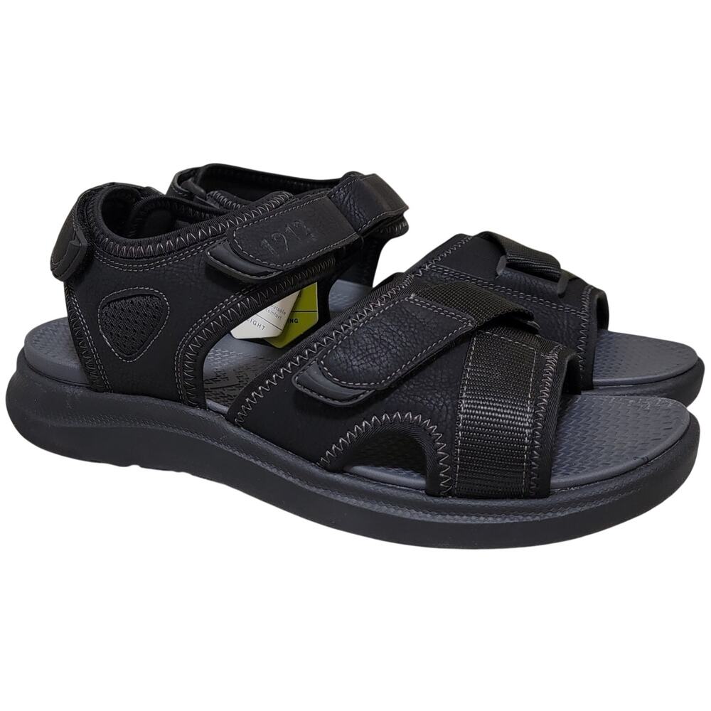 Nunn Bush Men Rio Vista River Slide Triple Strap Sport Sandals Size US 9M Black